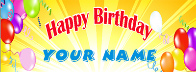 Birthday Banner Design - balloons-yellow
