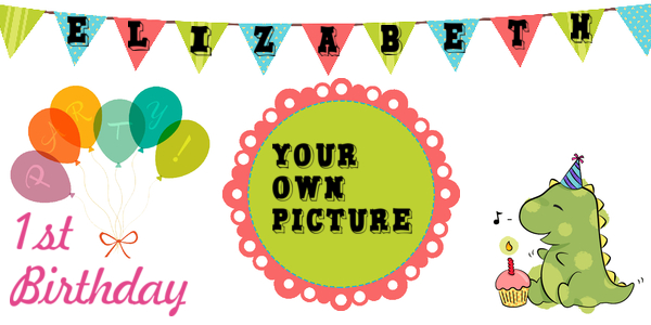 Birthday Banner Design - balloons-blue